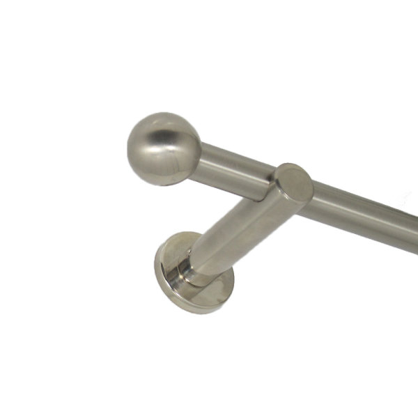 Gardinenstange 16 mm, 1-lfg. mit Endkugel, Wandbefestigung 140 cm