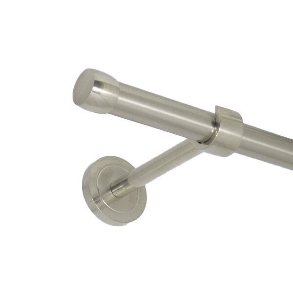 Gardinenstange 20 mm Endkappe einläufig Wandbefestigung, 140 cm