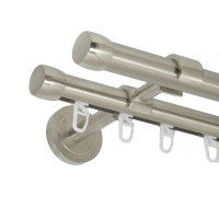 Gardinenstange 20 mm Endkappe zweiläufig Wandbefestigung, 220 cm