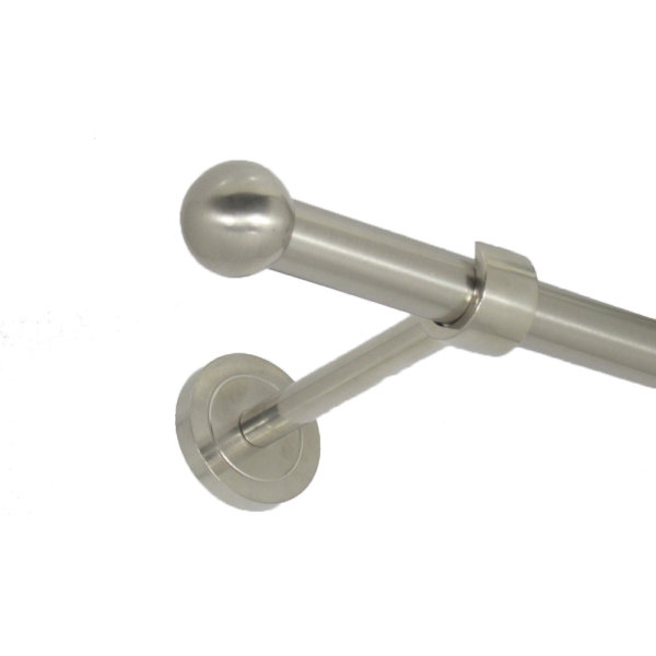 Gardinenstange 20 mm Endkugel einläufig Wandbefestigung, 320 cm