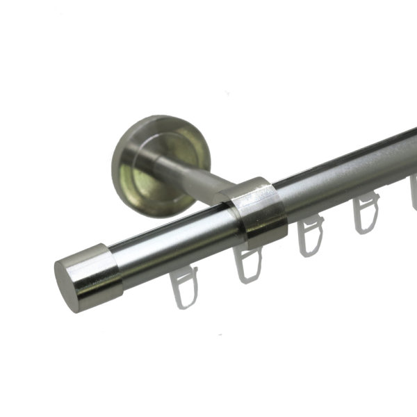 Innenlauf Gardinenstange 20 mm Endkappe einläufig Wandbefestigung, 450 cm