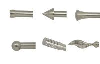 Innenlauf Gardinenstange 20 mm Endkappe einläufig Wandbefestigung, 450 cm