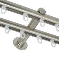 Innenlauf Gardinenstange 20 mm Knauf zweiläufig Wandbefestigung, 340 cm