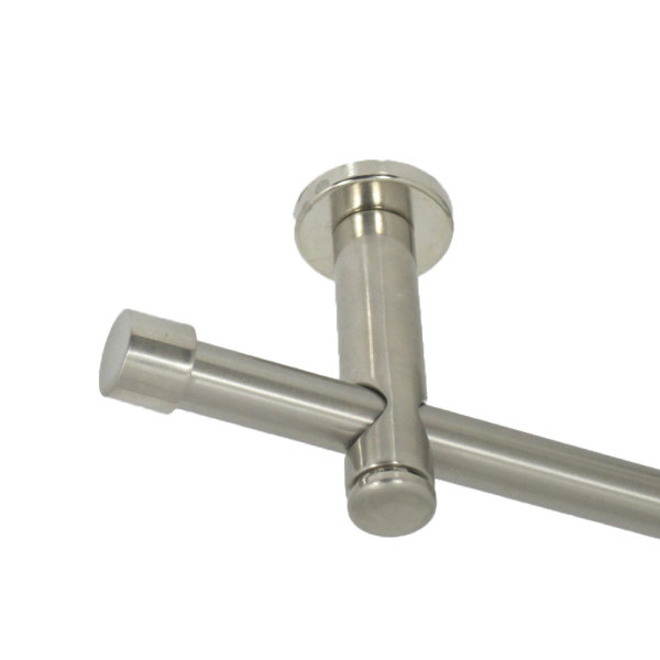 Gardinenstange 16 mm, 1-lfg , mit Endkappe, Deckenbefestigung 220 cm