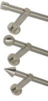 Gardinenstangen 20 mm mit Klemmträger Endstück und Länge nach Wahl