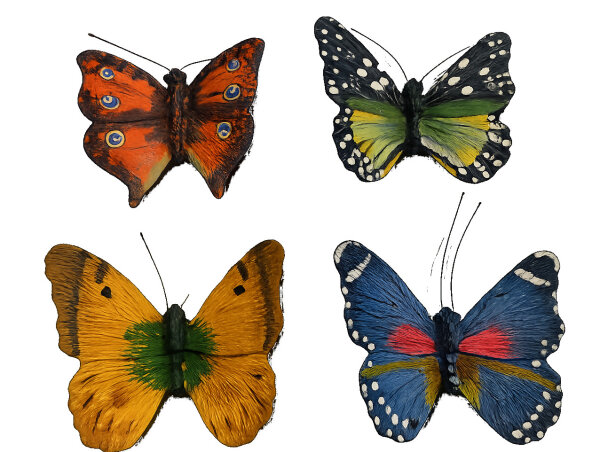 Donauklammer, messing, Motiv Schmetterling, 2 Stück