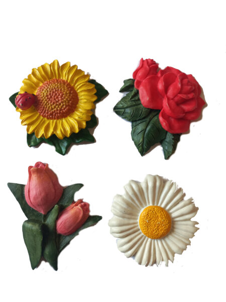 Donauklammer, messing, Motiv Blume, 2 Stück