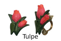 Donauklammer, messing, Motiv Blume, 2 Stück