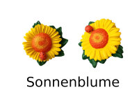 Donauklammer, messing, Motiv Blume, 2 Stück