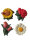 Donauklammer, messing, Motiv Blume, 2 Stück